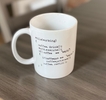 coffee mug with code printed on it